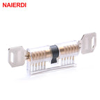 NAIERDI Transparent Euro Cylinder – Practice Lock with Keys