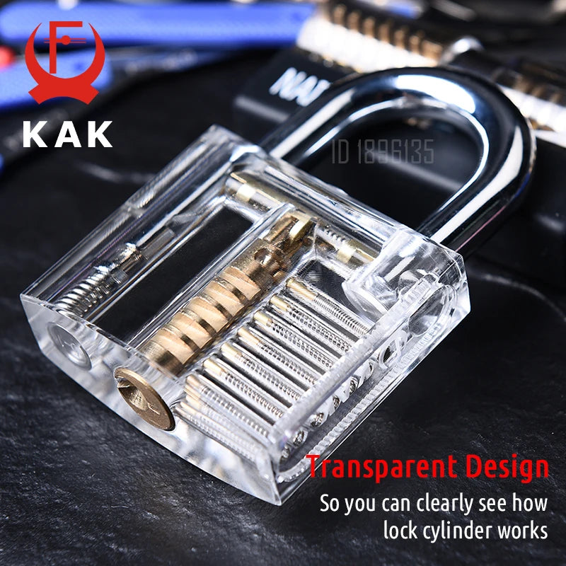 KAK Transparent Practice Padlock Set – 7 Locks with Keys – image 5