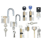Practice Lock Set – 8 Transparent Locks (Padlocks, Cylinders, Tubular)