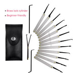 Beginner Lock Pick Kit – 15 Picks, Pouch, Optional Transparent Padlock