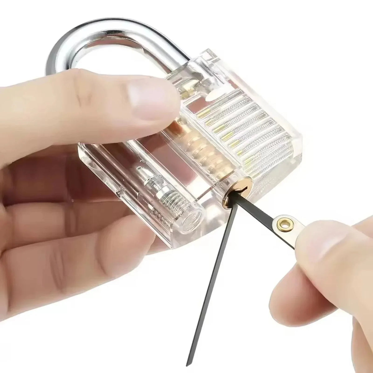 Starter Lock Pick Set – 15 Picks + Transparent Padlock + Pouch – image 6