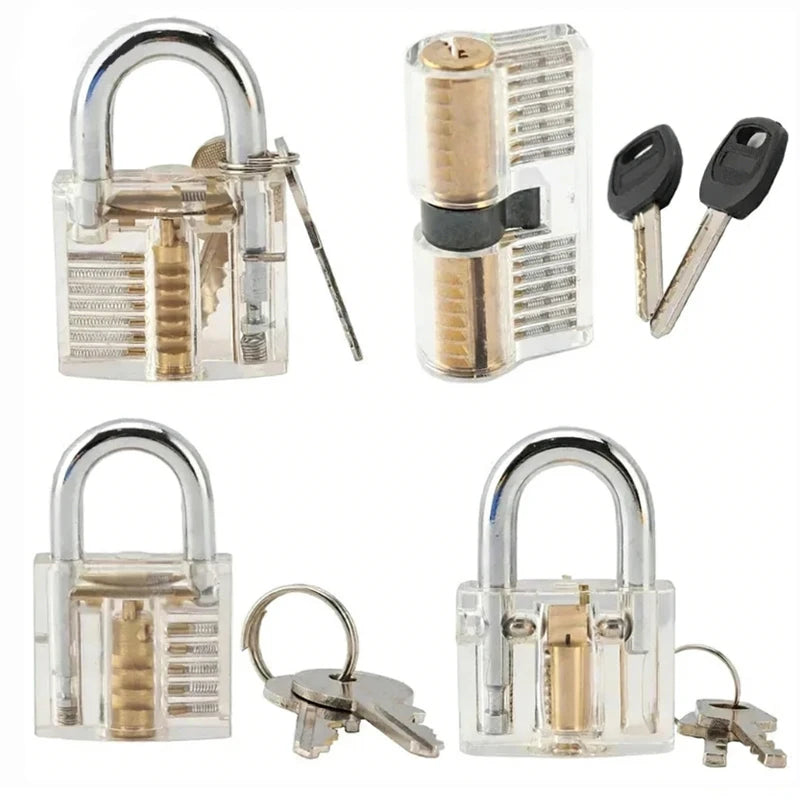 Transparent Practice Padlock – Cutaway Pin Tumbler (Small, Large or Euro Cylinder)