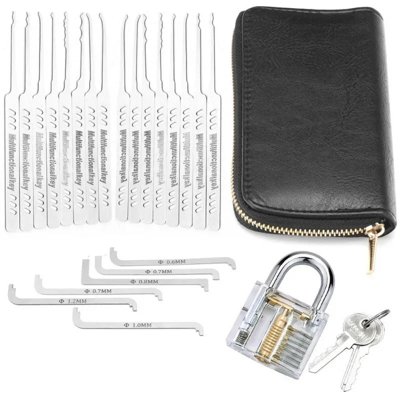 Lock Pick Set in Leather Zip Case – 10 or 24 Picks