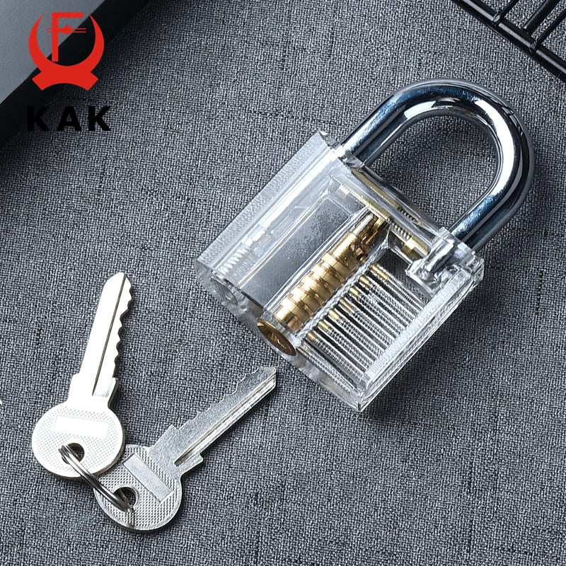 KAK Transparent Practice Padlock 80×50 mm with Keys