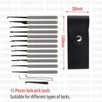 Beginner Lock Pick Kit – 15 Picks, Pouch, Optional Transparent Padlock – image 12