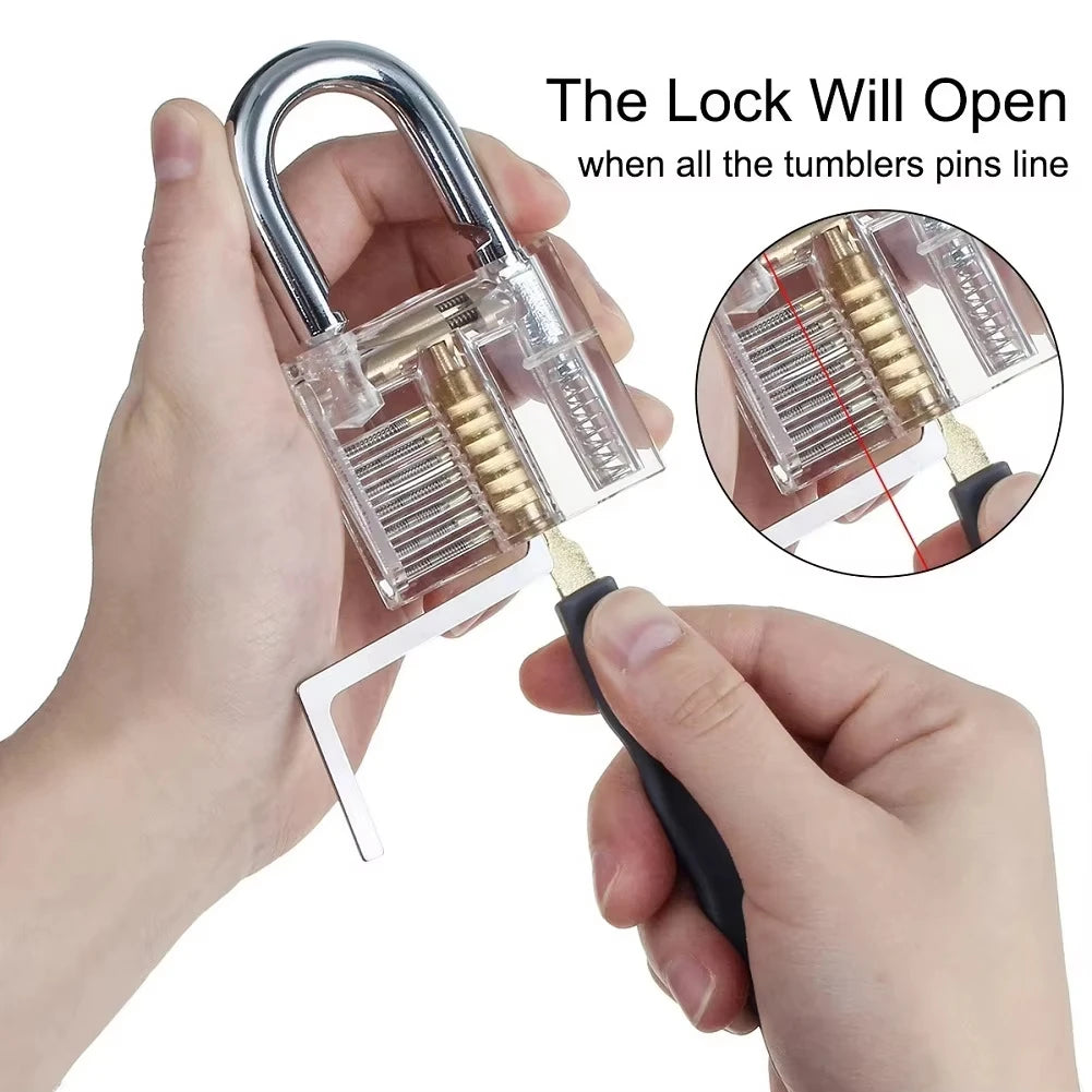 Lock Pick Set – 30 Picks, 2 Transparent Padlocks, Zip Case – image 6