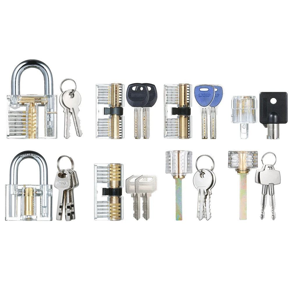 Practice Lock Set – 8 Transparent Locks (Padlocks, Cylinders, Tubular) – image 17