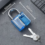 KAK Transparent Practice Padlock 80×50 mm with Keys – image 4